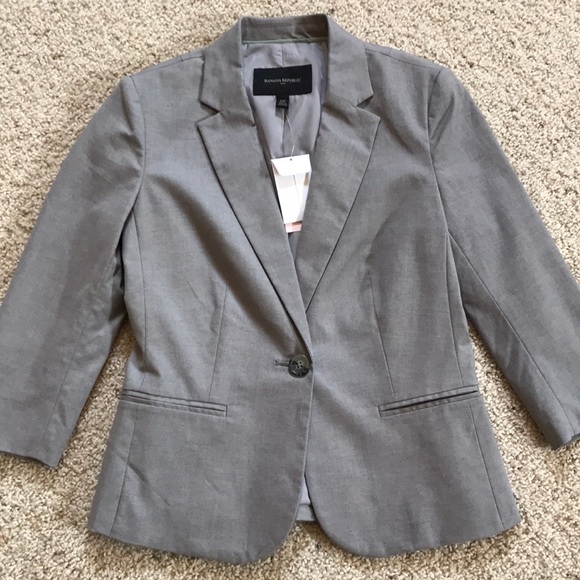 NWT, Banana Republic Gray 3/4 Sleeve Blazer! - Picture 3 of 7